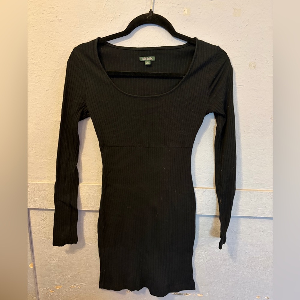 Wild Fable Black Ribbed mini dress